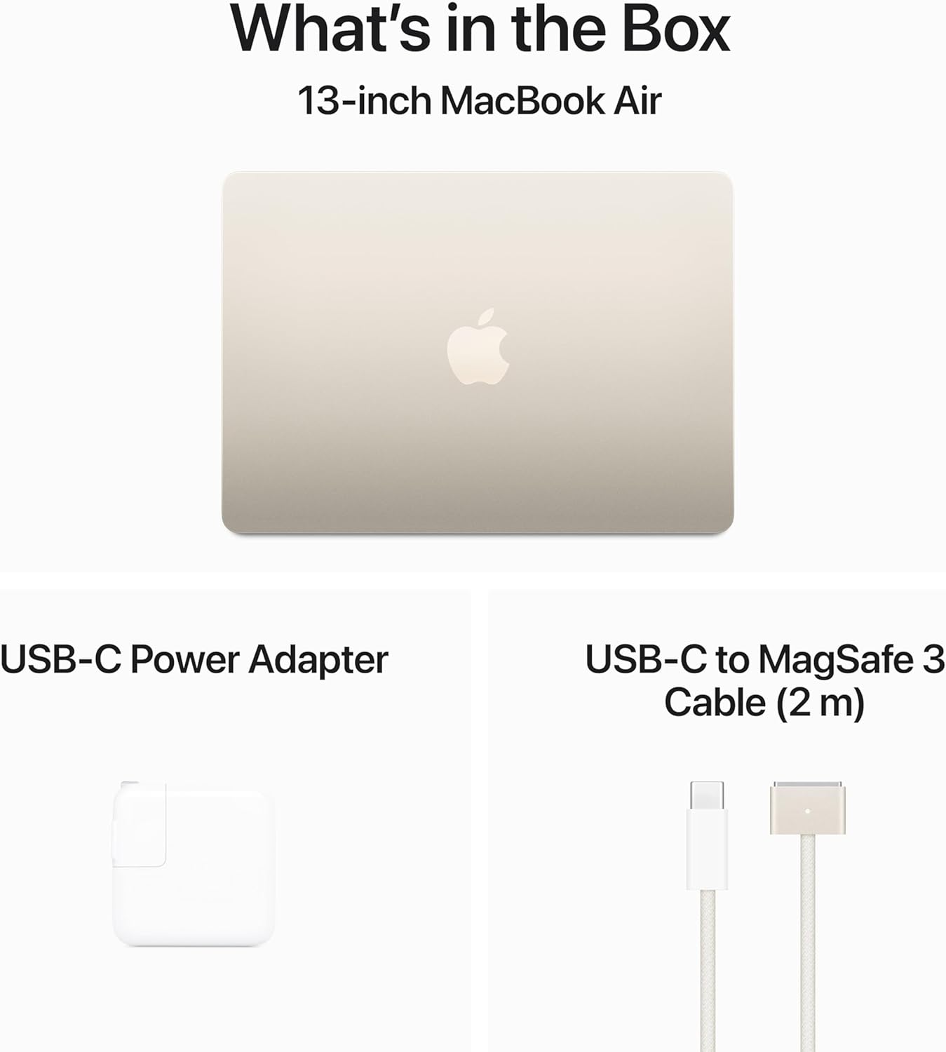Apple 2024 MacBook Air 13-inch Laptop with M3 chip: 13.6-inch Liquid Retina Display, 8GB Unified Memory, 256GB SSD Storage, Backlit Keyboard, 1080p FaceTime HD Camera, Touch ID; Starlight