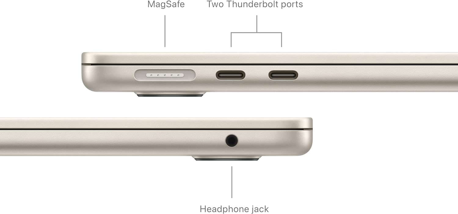 Apple 2024 MacBook Air 13-inch Laptop with M3 chip: 13.6-inch Liquid Retina Display, 8GB Unified Memory, 256GB SSD Storage, Backlit Keyboard, 1080p FaceTime HD Camera, Touch ID; Starlight