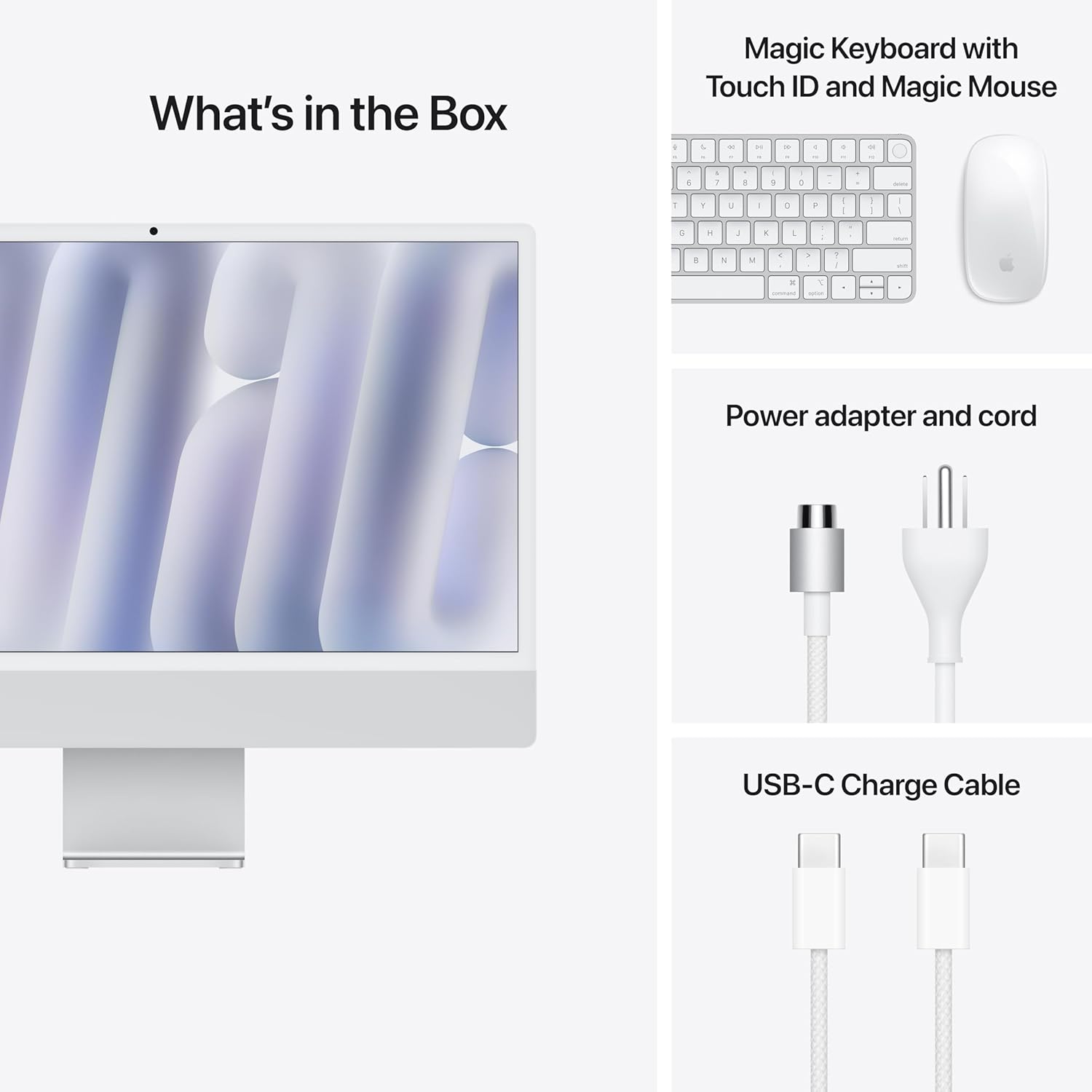 Apple 2024 iMac All-in-One Desktop Computer with M4 chip with 10-core CPU and 10-core GPU: Built for Apple Intelligence, 24-inch Retina Display, 24GB Unified Memory, 512GB SSD Storage; Silver