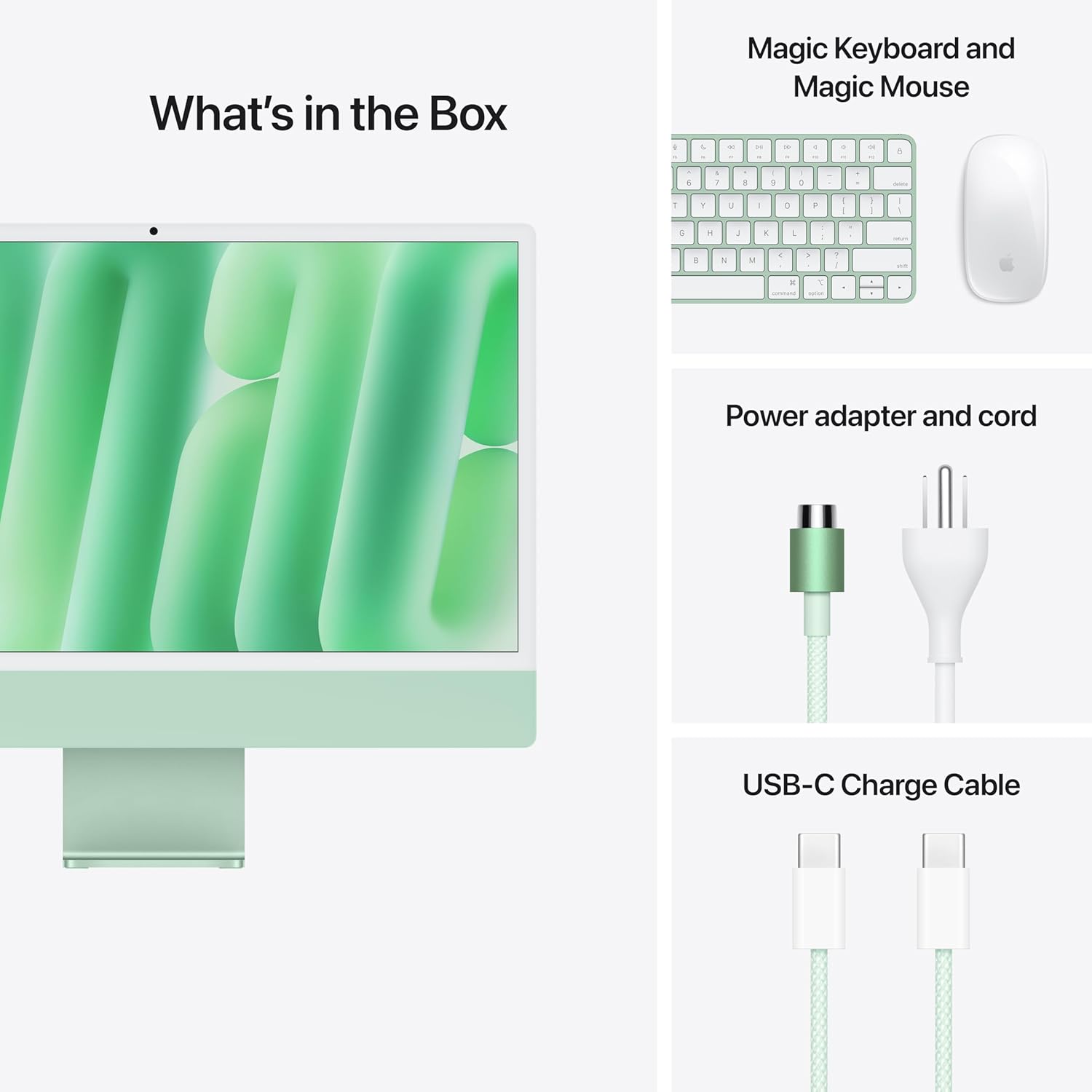 Apple 2024 iMac All-in-One Desktop Computer with M4 chip with 8-core CPU and 8-core GPU: Built for Apple Intelligence, 24-inch Retina Display, 16GB Unified Memory, 256GB SSD Storage; Green