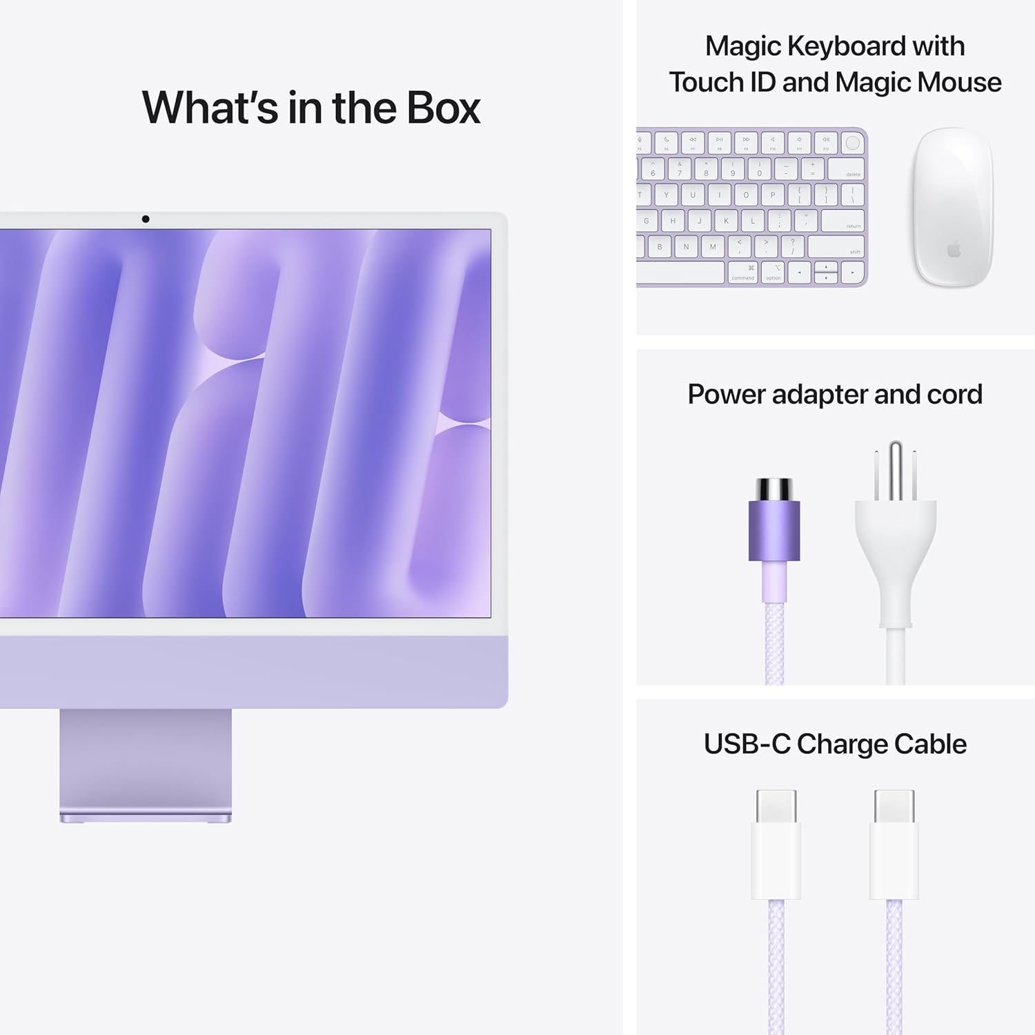 Apple 2024 iMac All-in-One Desktop Computer with M4 chip with 10-core CPU and 10-core GPU: Built for Apple Intelligence, 24-inch Retina Display, 16GB Unified Memory, 256GB SSD Storage; Purple