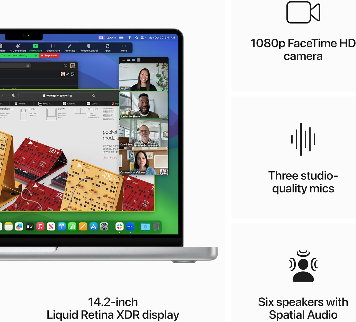 Apple 2023 MacBook Pro Laptop M3 Pro chip with 11‑core CPU, 14‑core GPU: 14.2-inch Liquid Retina XDR Display, 18GB Unified Memory, 512GB SSD Storage. Works with iPhone/iPad; Silver - MRX63LL