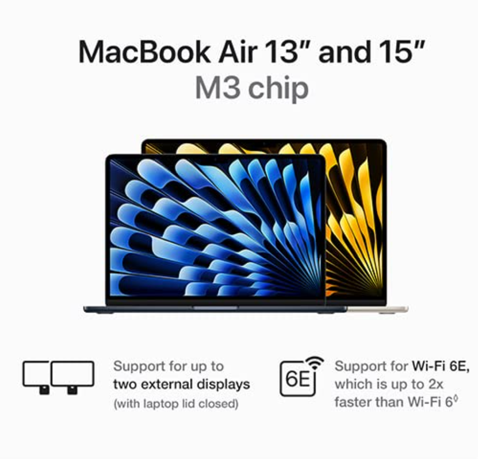 Apple 2024 MacBook Air 13-inch Laptop with M3 chip: Built for Apple Intelligence, 13.6-inch Liquid Retina Display, 16GB Unified Memory, 512GB SSD Storage, Backlit Keyboard, Touch ID; Starlight- MXCU3LL