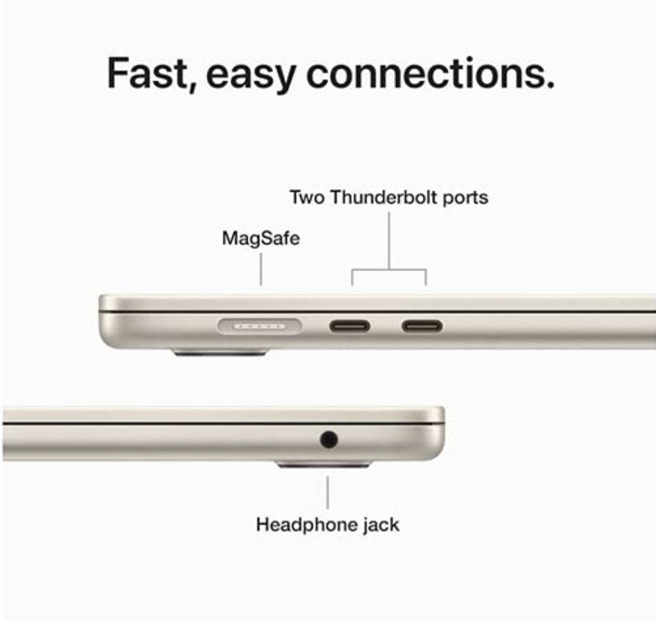 Apple 2024 MacBook Air 13-inch Laptop with M3 chip: Built for Apple Intelligence, 13.6-inch Liquid Retina Display, 16GB Unified Memory, 512GB SSD Storage, Backlit Keyboard, Touch ID; Starlight- MXCU3LL