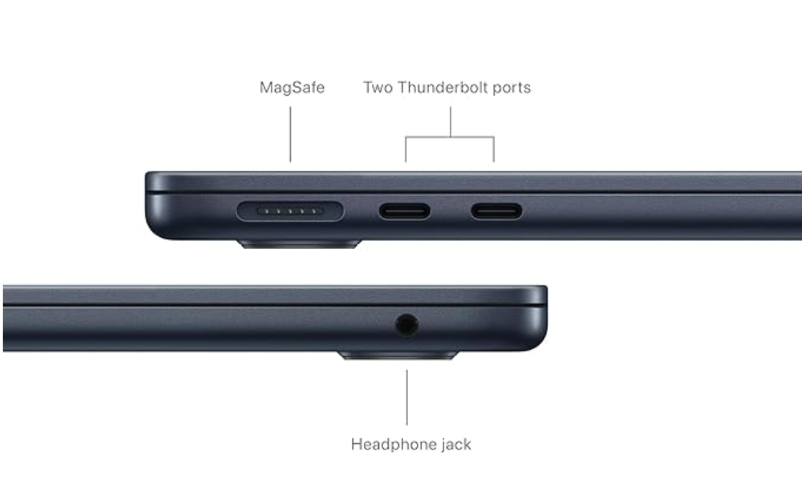 Apple 2024 MacBook Air 13-inch Laptop with M3 chip: Built for Apple Intelligence, 13.6-inch Liquid Retina Display, 8GB Unified Memory, 512GB SSD Storage, Backlit Keyboard, Touch ID; Midnight - MRXW3LL