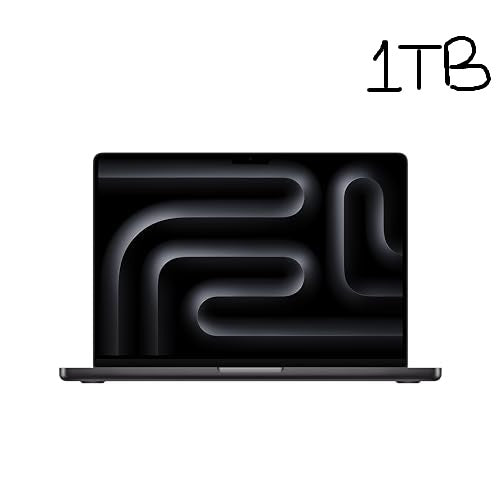 Apple 2023 MacBook Pro Laptop M3 Pro chip with 12‑core CPU, 18‑core GPU: 14.2-inch Liquid Retina XDR Display, 18GB Unified Memory, 1TB SSD Storage. Works with iPhone/iPad; Space Black