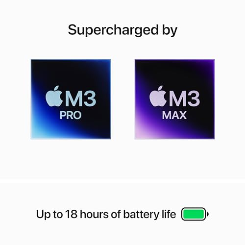 Apple 2023 MacBook Pro Laptop M3 Pro chip with 12‑core CPU, 18‑core GPU: 14.2-inch Liquid Retina XDR Display, 18GB Unified Memory, 1TB SSD Storage. Works with iPhone/iPad; Space Black